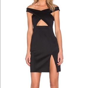 NBD CROSS NECK MIDI SEMI DRESS